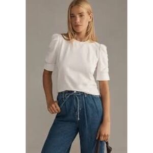 Walter Baker Skippy Top Puff Sleeves White XS NEW NWT Cotton Blend $98